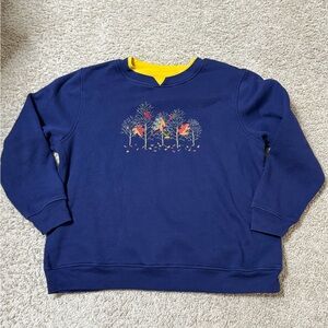 Yellow and Navy Autumn embroidered sweatshirt by Shenanigans